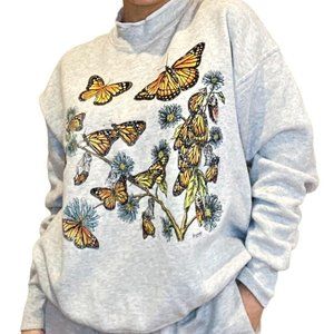 Vintage 90’s Butterfly Mock Neck Boho Sweatshirt